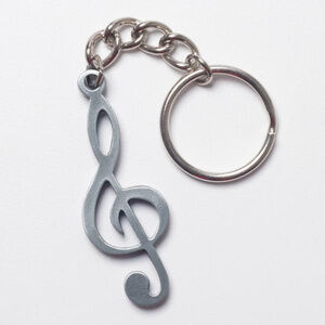 Pewter G-Clef Keychain